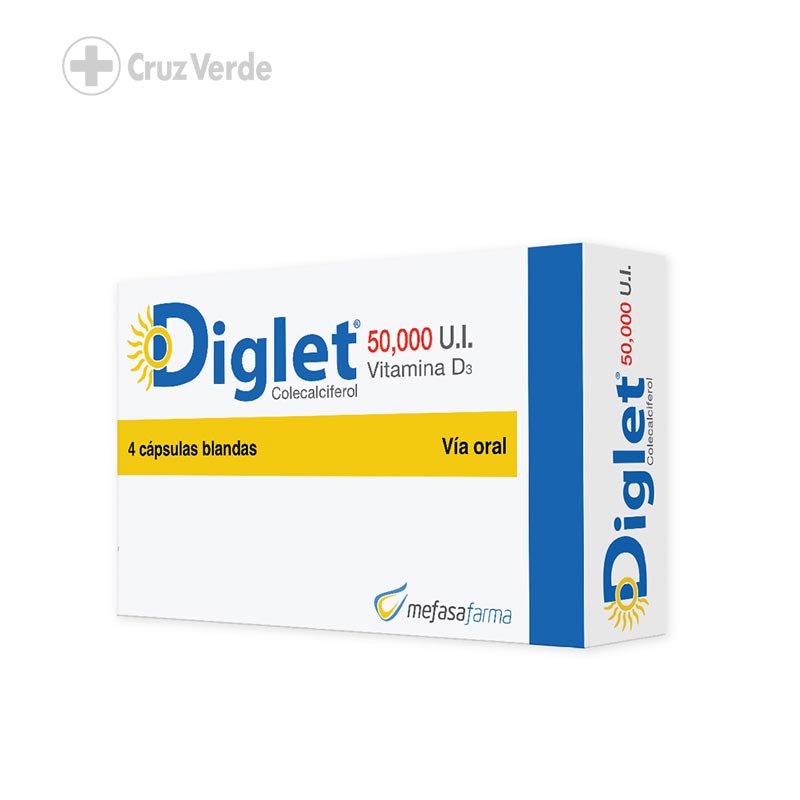 Diglet 50,000 ui x 4 caps blandas
